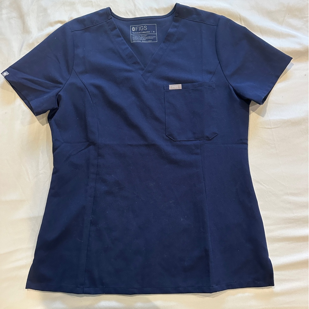 Figs Navy Medical Scrub Top